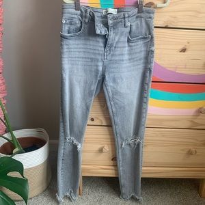 Grey distressed Zara jeans
